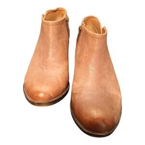 Lucky Brand Bardon 2 Brown‎ Leather Zip Booties Women’s Size 8.5M Good Condition